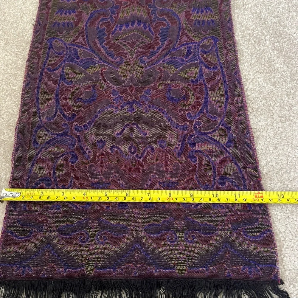 Vintage Christian Dior acrylic Felt Scarf wrap purple with fringe